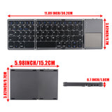 Universal Foldable Wireless bluetooth 3.0 Keyboard Ultra Mini Wireless Folding Touch Pad Keypad For IOS Android Microsoft