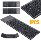 Universal Foldable Wireless bluetooth 3.0 Keyboard Ultra Mini Wireless Folding Touch Pad Keypad For IOS Android Microsoft